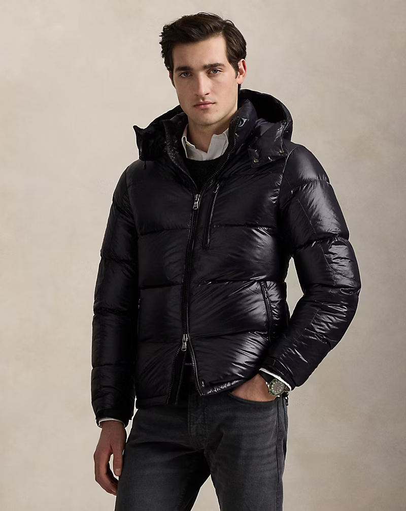 Herren-Daunenjacke in Premium-Glanzoptik®