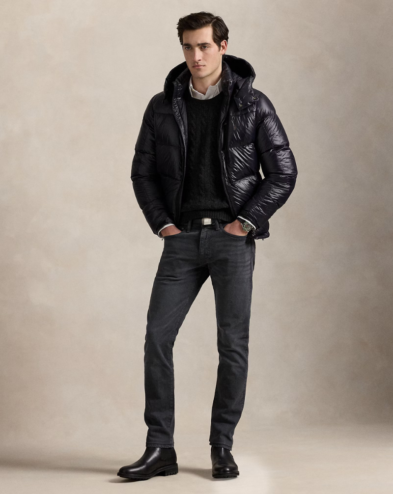 Herren-Daunenjacke in Premium-Glanzoptik®